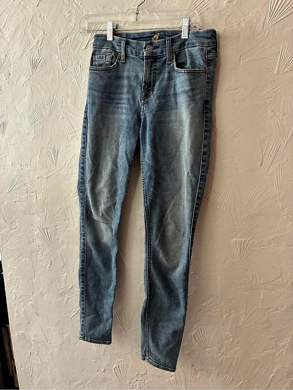 7 For All Mankind Women's Blue Straight Leg Jeans